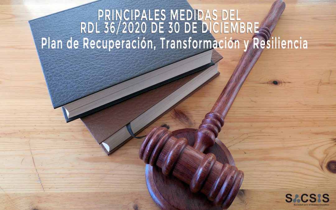 RDL 36/2020 Plan de Recuperación, Transformación y Resiliencia