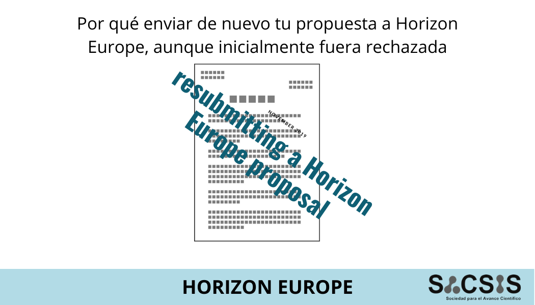 Enviar de nuevo una propuesta que fue rechazada a Horizon Europe