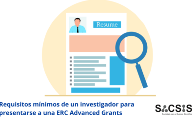 ¿Qué requisitos mínimos debe tener un investigador para presentarse a una ERC Advanced Grants?